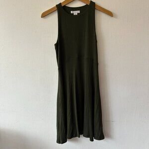 Athleta Activewear Dress Womens XS Green Ribbed Lined Athletic Tank Gorpcore